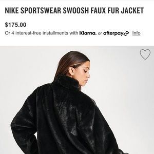 Nike fleece faux fur gray jacket size medium